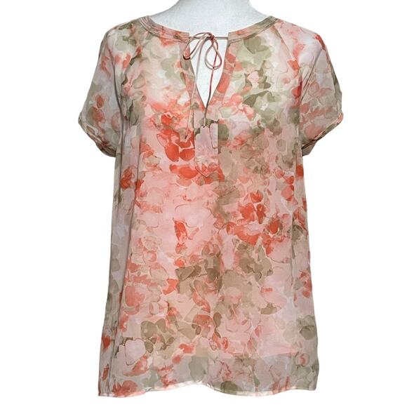 Pastel Peachy Pink Floral Botanical Garden Girl 2 Piece Blouse set size L - Picture 3 of 10